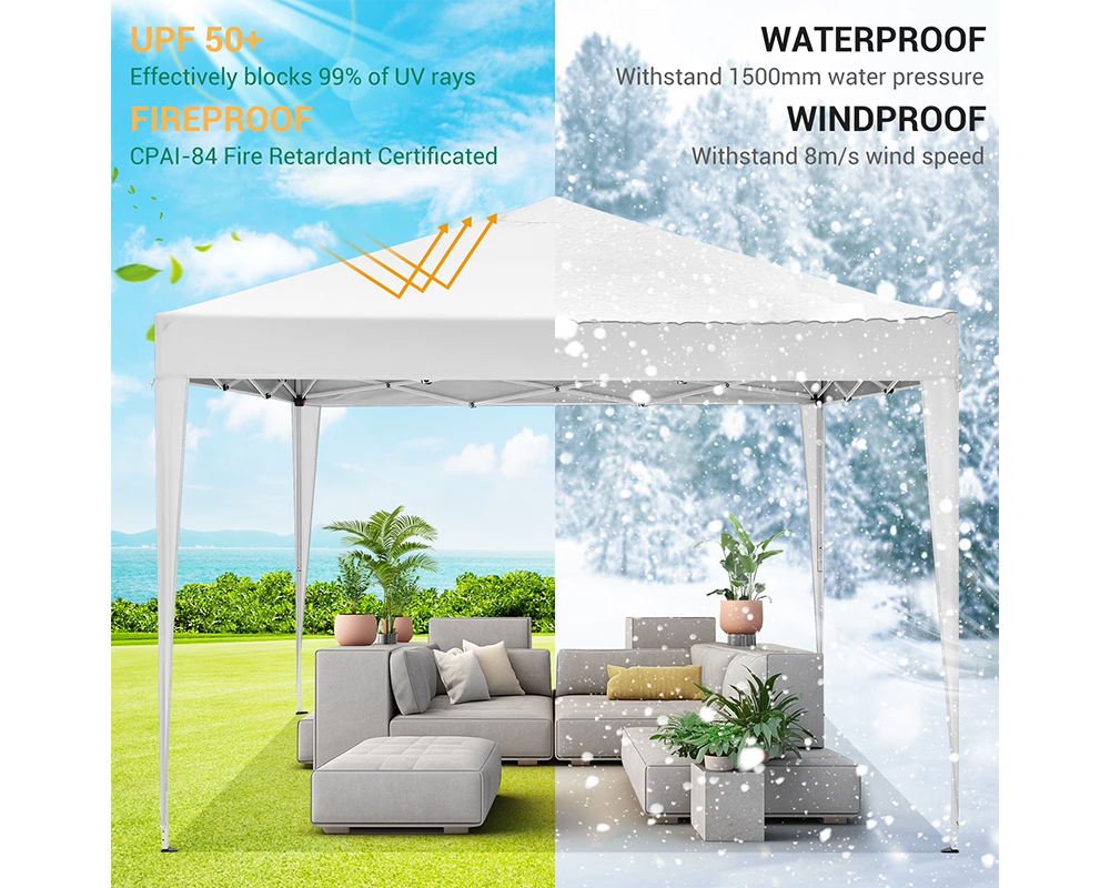 Foldable Outdoor Pop Up Gazebo 3x3M with Side Panels