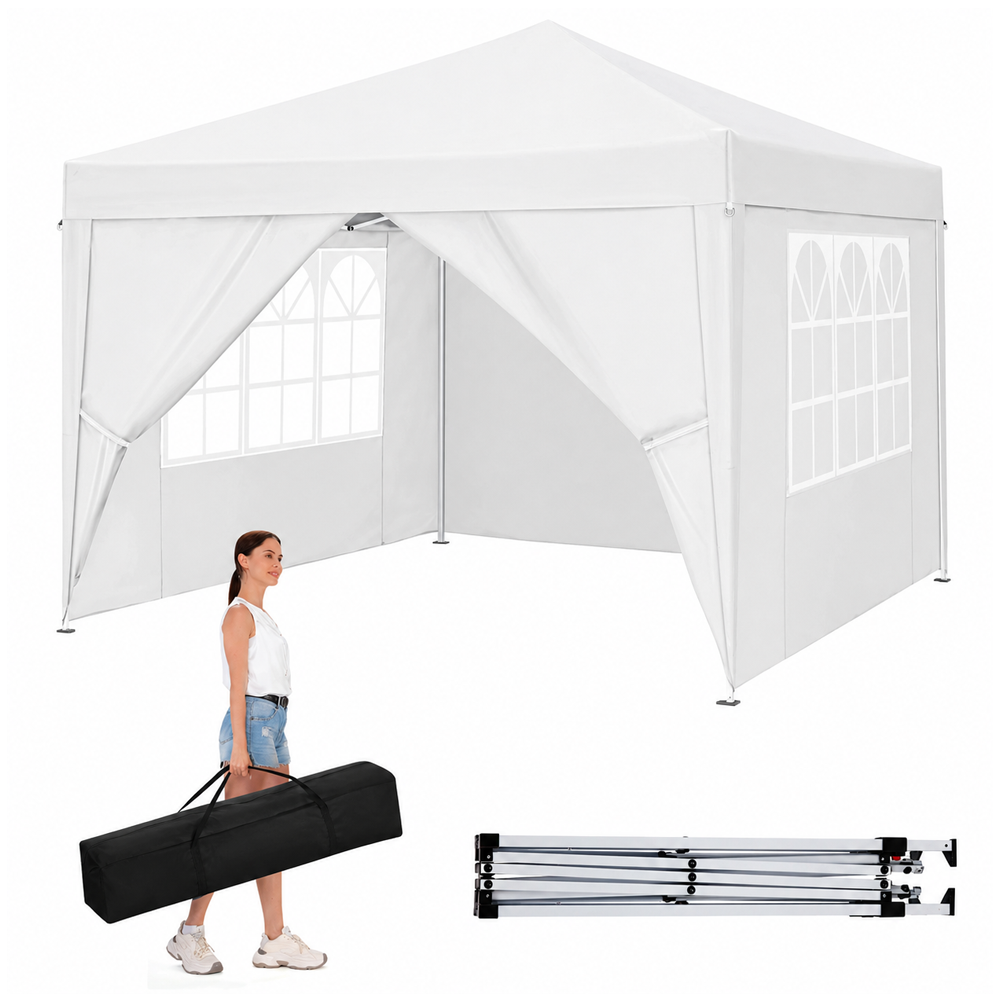 Foldable Outdoor Pop Up Gazebo 3x3M with Side Panels