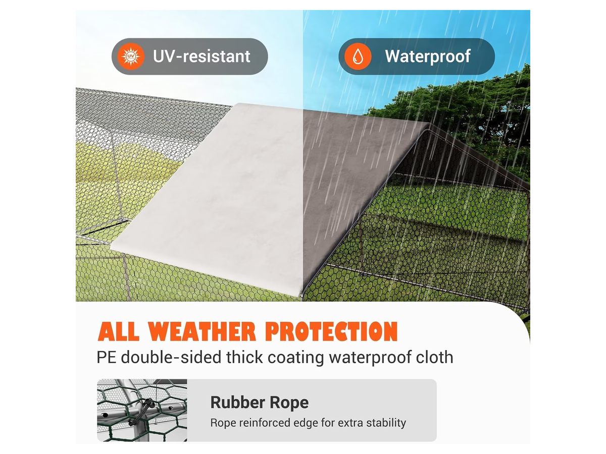 Walk In Chicken Run with Waterproof UV Resistant Cover for Chickens Ducks Rabbits and Small Pets