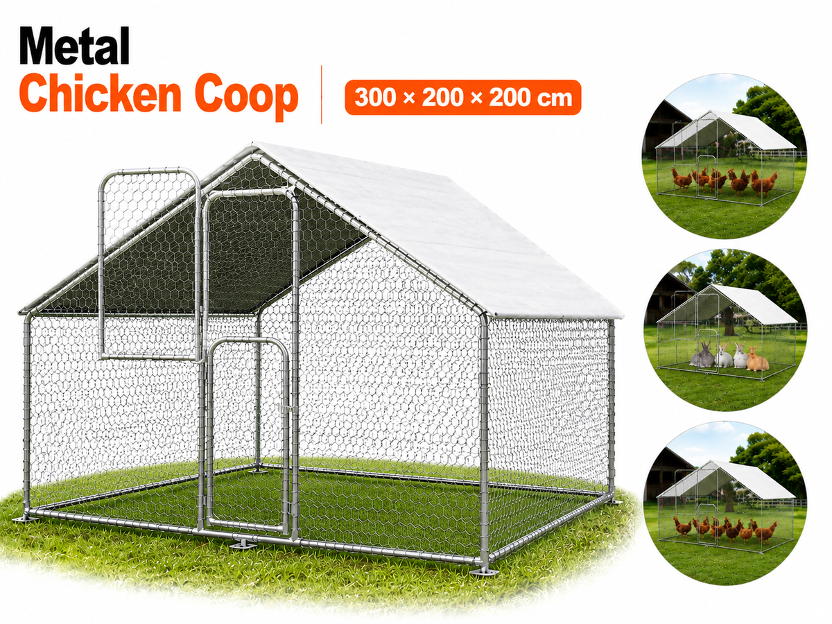 Walk In Chicken Run with Waterproof UV Resistant Cover for Chickens Ducks Rabbits and Small Pets