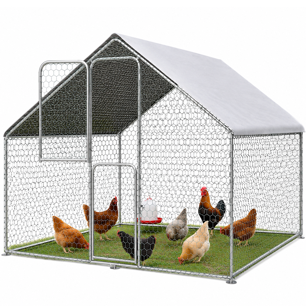 Walk In Chicken Run with Waterproof UV Resistant Cover for Chickens Ducks Rabbits and Small Pets