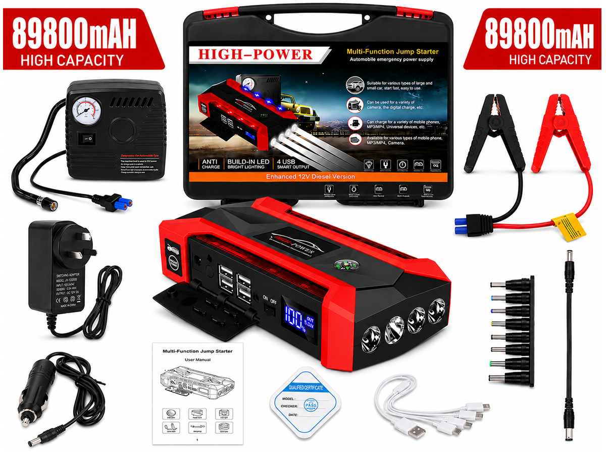 Portable 12V Battery Booster Power Bank Emergency Starter
