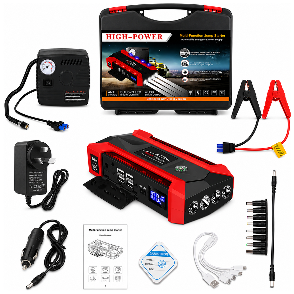 Portable 12V Battery Booster Power Bank Emergency Starter