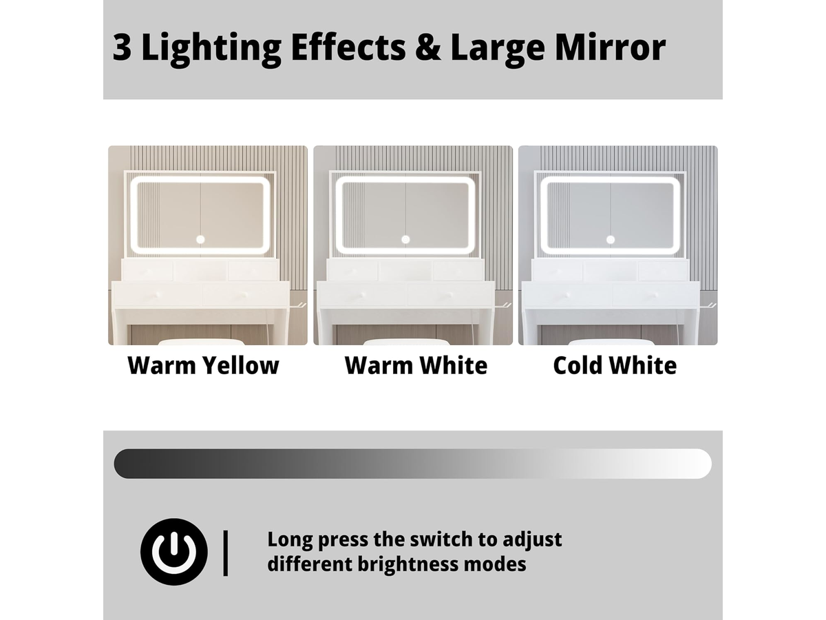 LED Dressing Table with Mirror