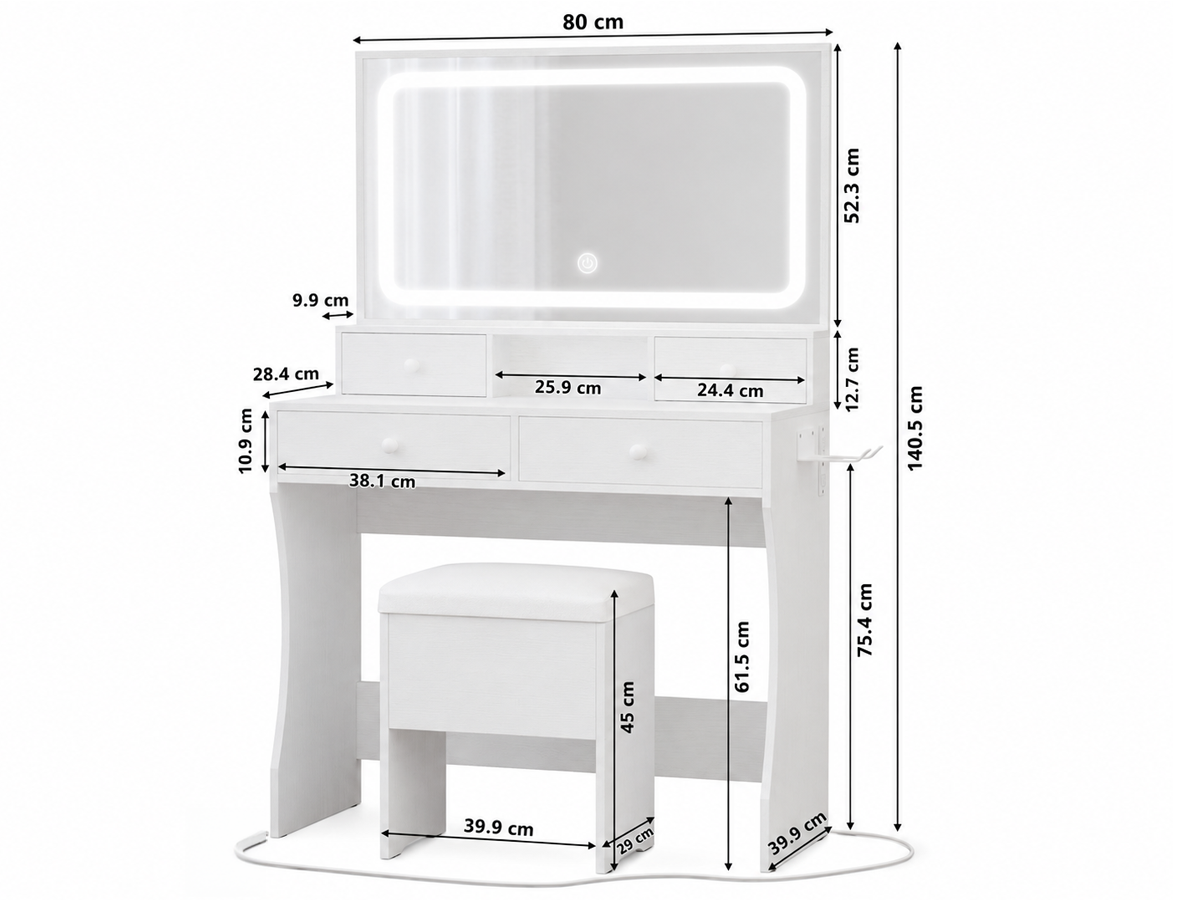 LED Dressing Table with Mirror