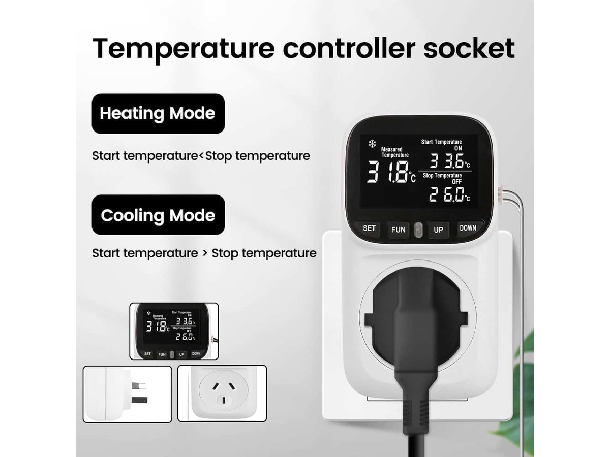 Digital Temperature Controller Smart Thermostat Plug with Timer