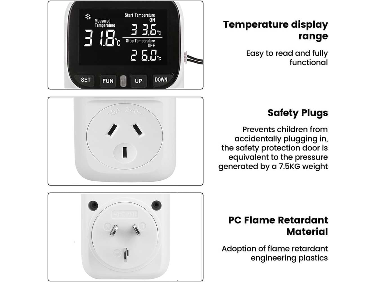 Digital Temperature Controller Smart Thermostat Plug with Timer