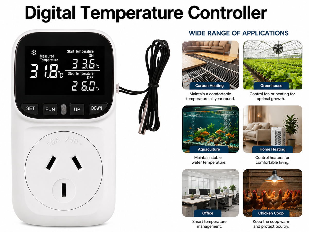 Digital Temperature Controller Smart Thermostat Plug with Timer