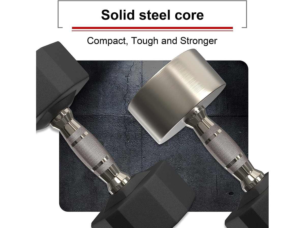 15kg Rubber Hex Dumbbell Heavy Duty Cast Iron Free Weight for Home Gym