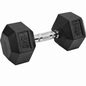 15kg Rubber Hex Dumbbell Heavy Duty Cast Iron Free Weight for Home Gym