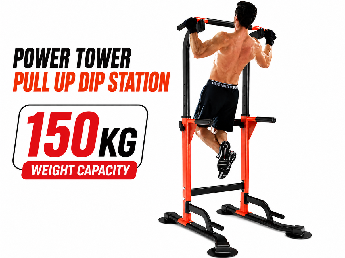 Power Tower Pull Up Bar Dip Station