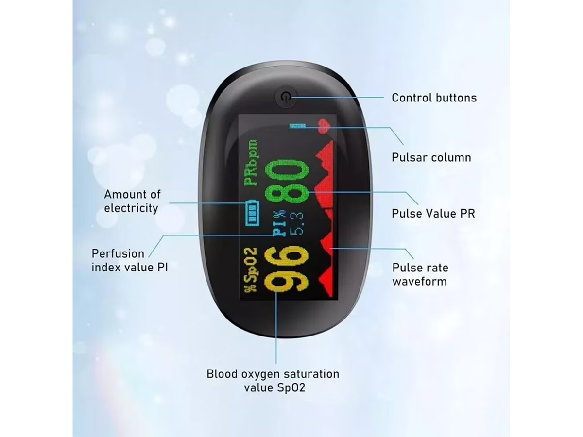 Fingertip Pulse Oximeter Portable Blood Oxygen Monitor