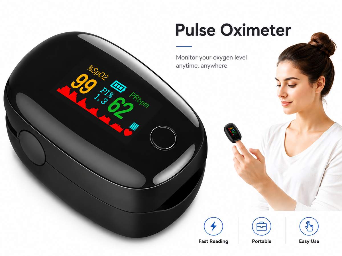 Fingertip Pulse Oximeter Portable Blood Oxygen Monitor