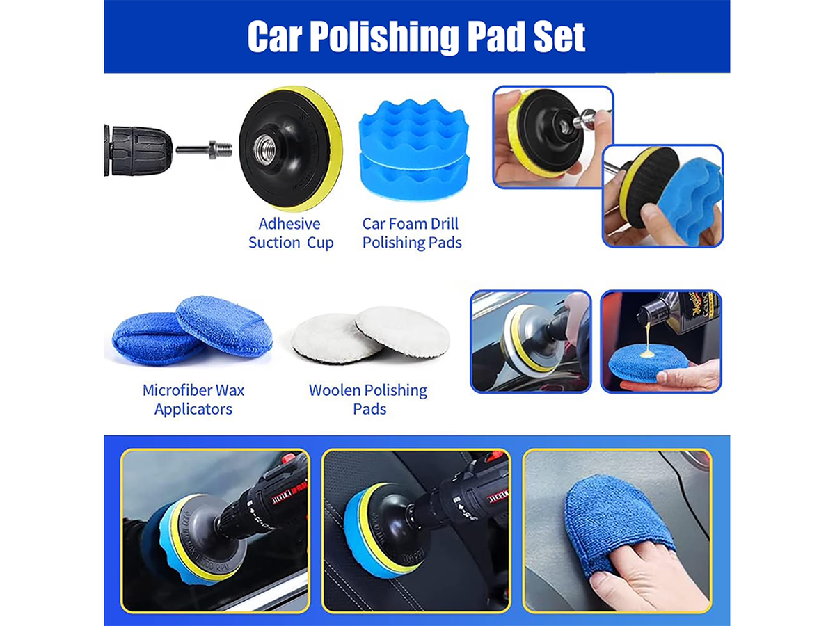 27 PCS Set Ultimate Car Detailing Kit Drill Brush and Polishing Pad