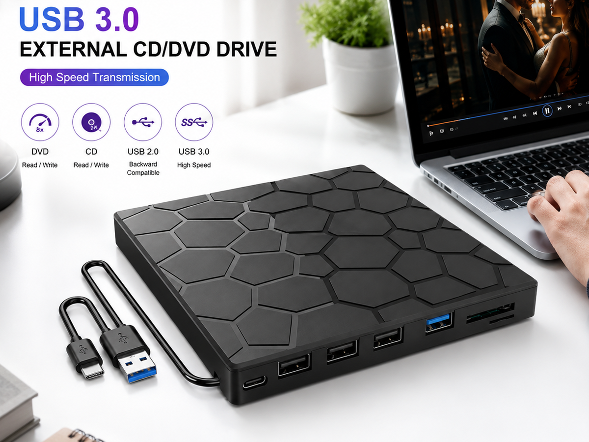 External CD DVD Drive USB 3.0 Burner