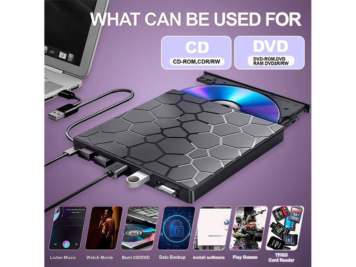 External CD DVD Drive USB 3.0 Burner