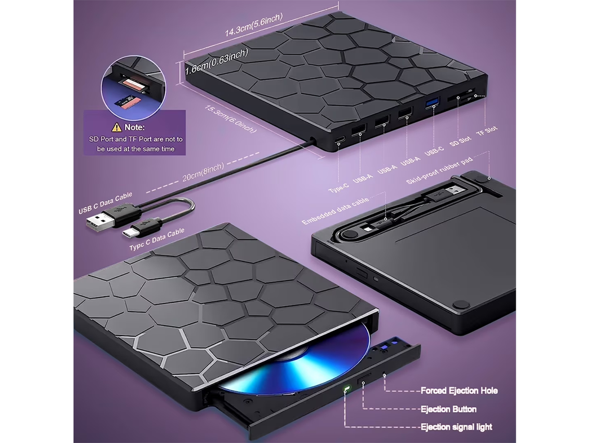 External CD DVD Drive USB 3.0 Burner