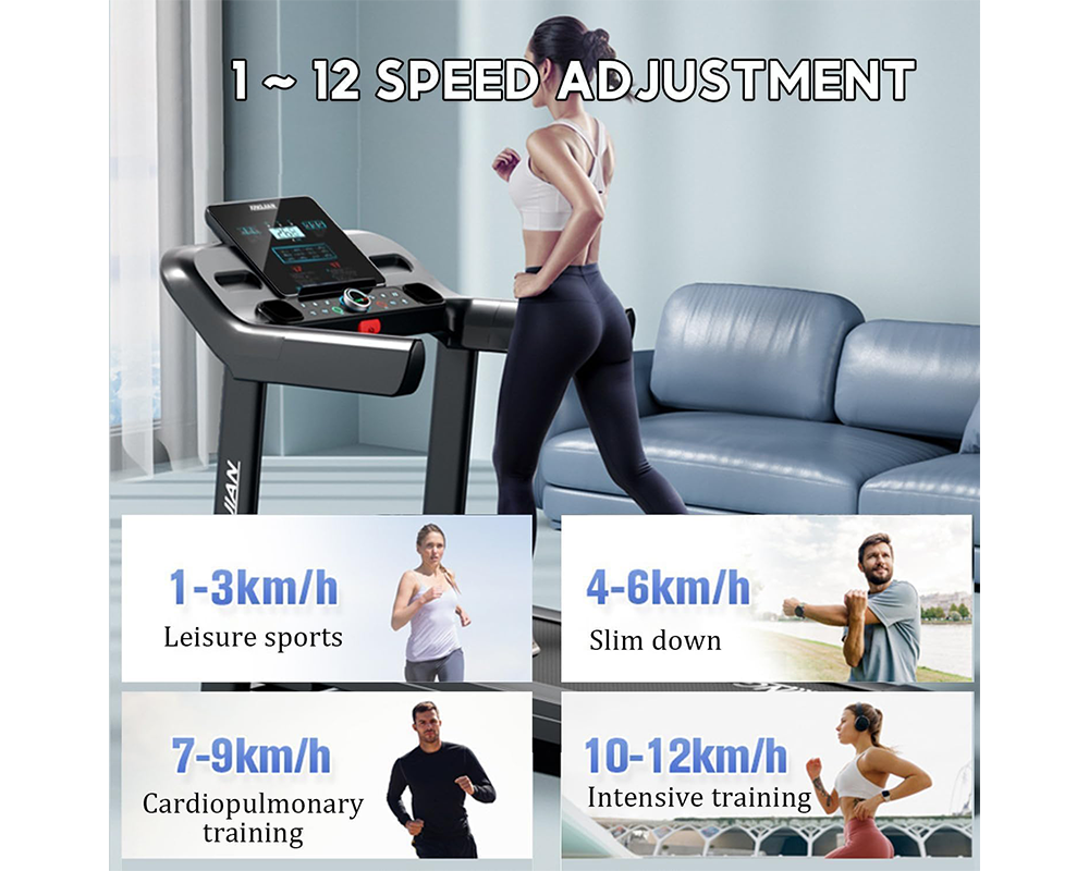2HP Incline Treadmill Home Folding Running Treadmill