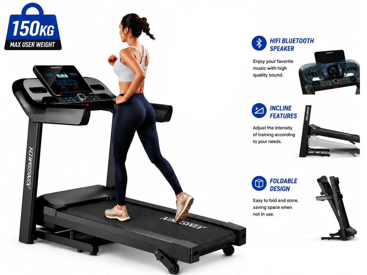 2HP Incline Treadmill Home Folding Running Treadmill