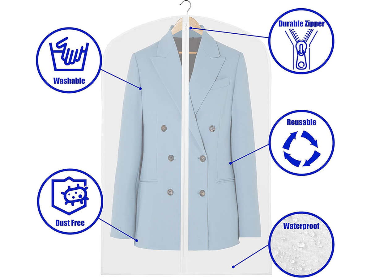10 PCS Hanging Garment Bags Waterproof Clothing Storage Covers
