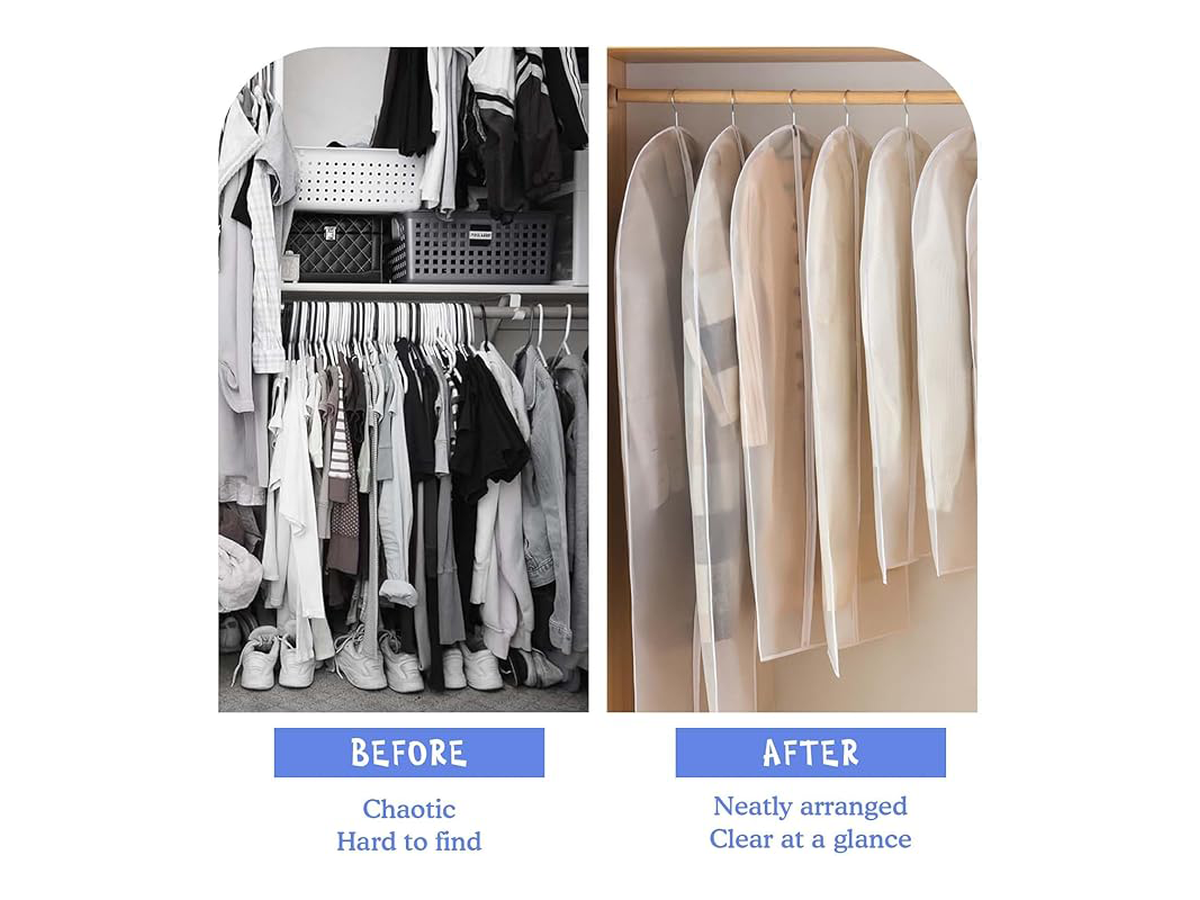 10 PCS Hanging Garment Bags Waterproof Clothing Storage Covers