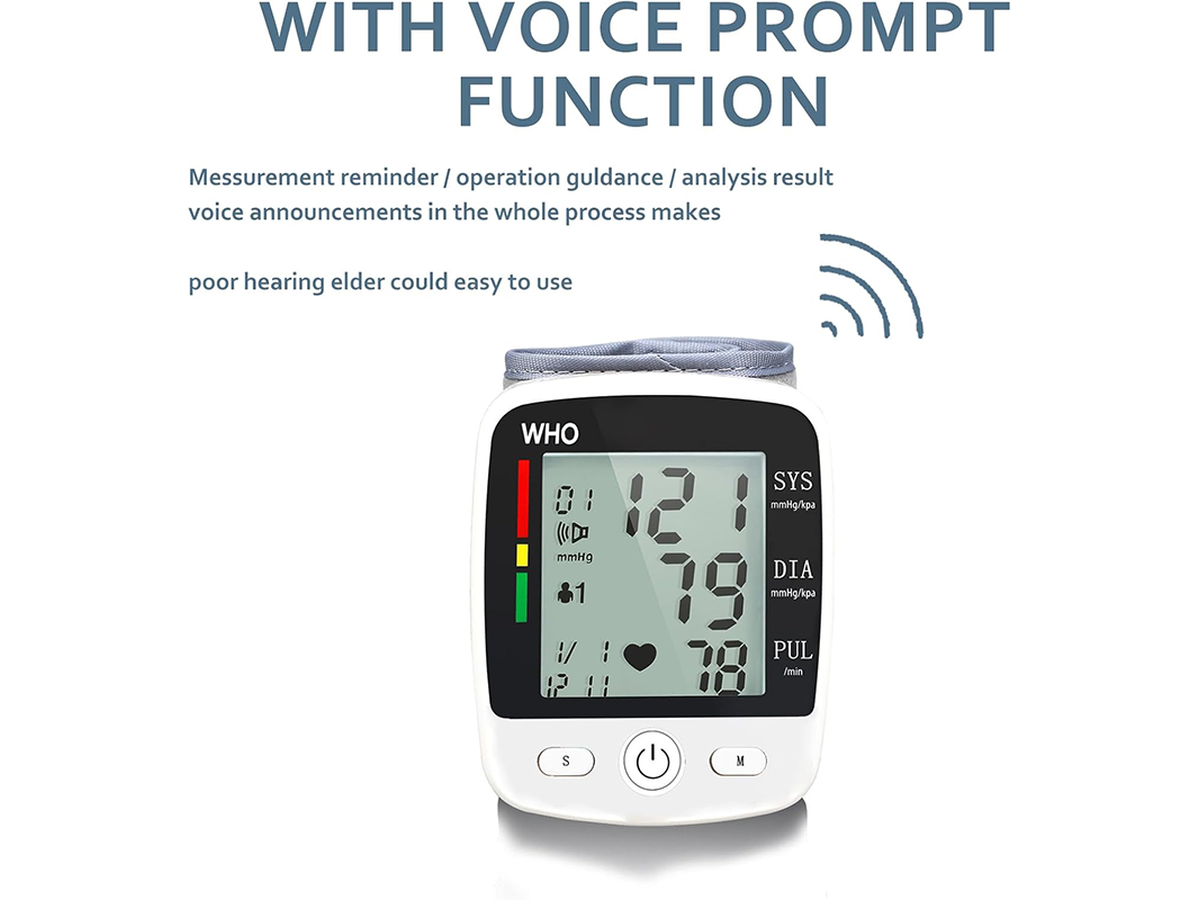 Blood Pressure Monitor Automatic Wrist BP Monitor with USB Charging
