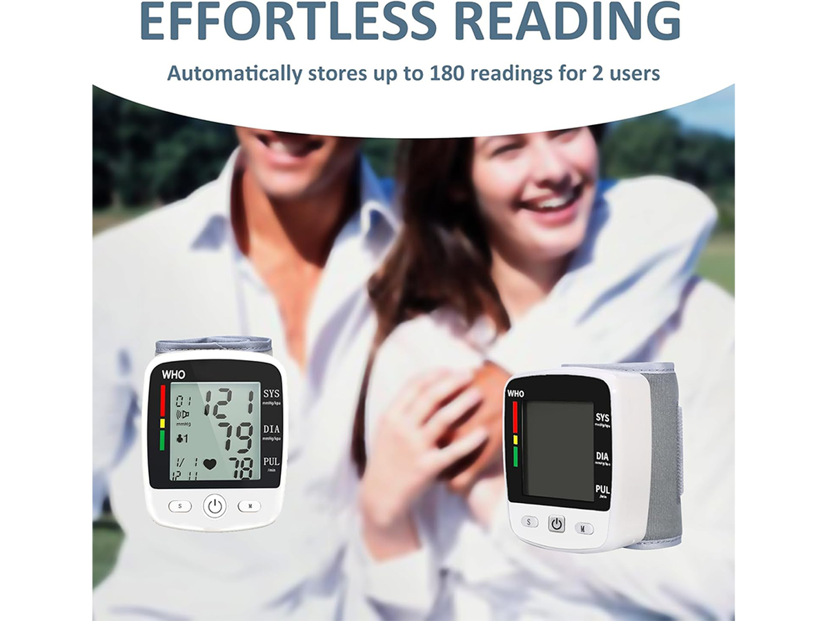 Blood Pressure Monitor Automatic Wrist BP Monitor with USB Charging