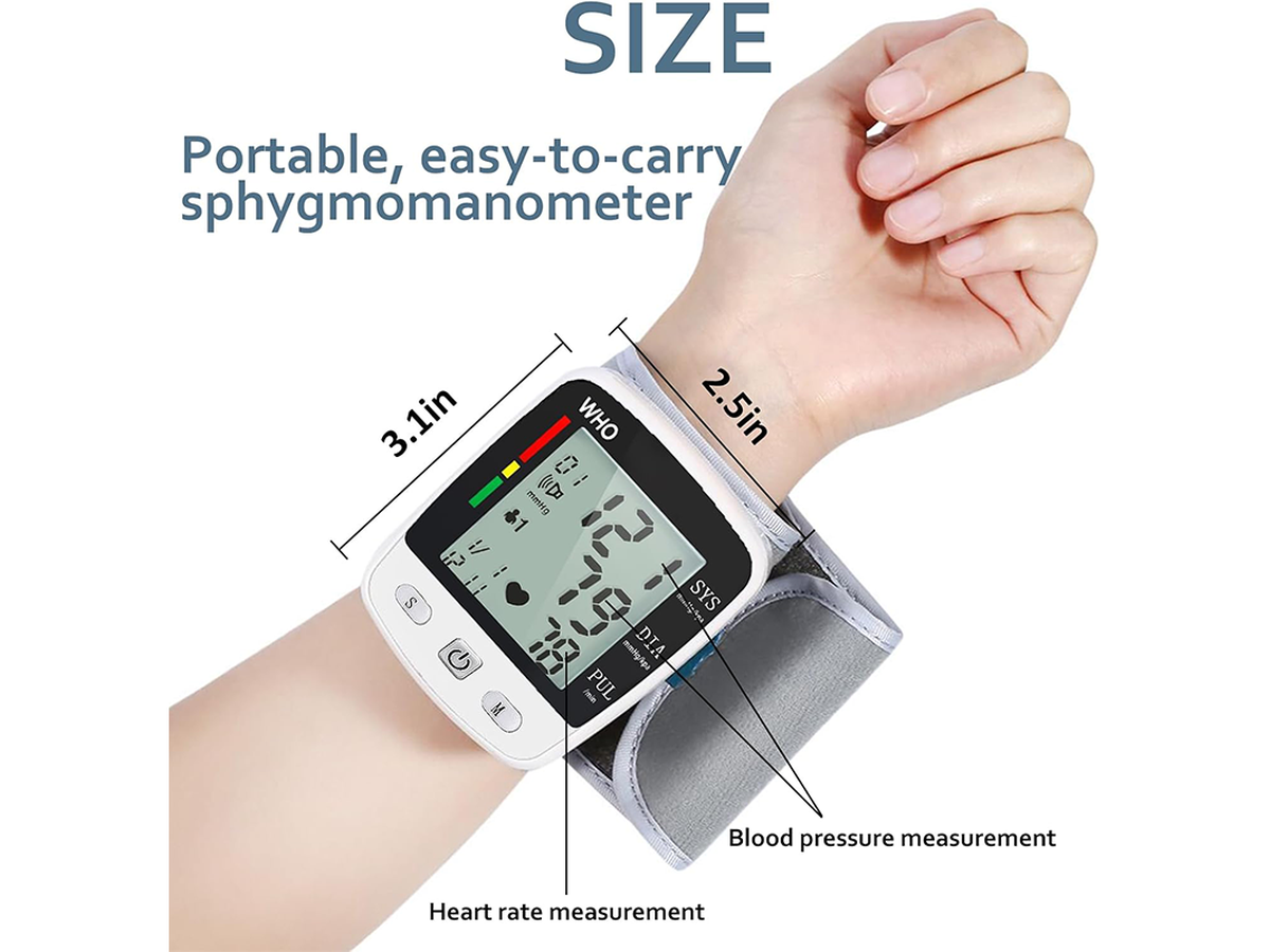 Blood Pressure Monitor Automatic Wrist BP Monitor with USB Charging