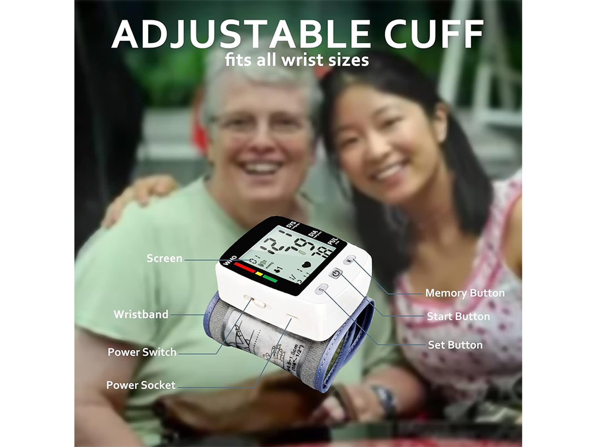 Blood Pressure Monitor Automatic Wrist BP Monitor with USB Charging