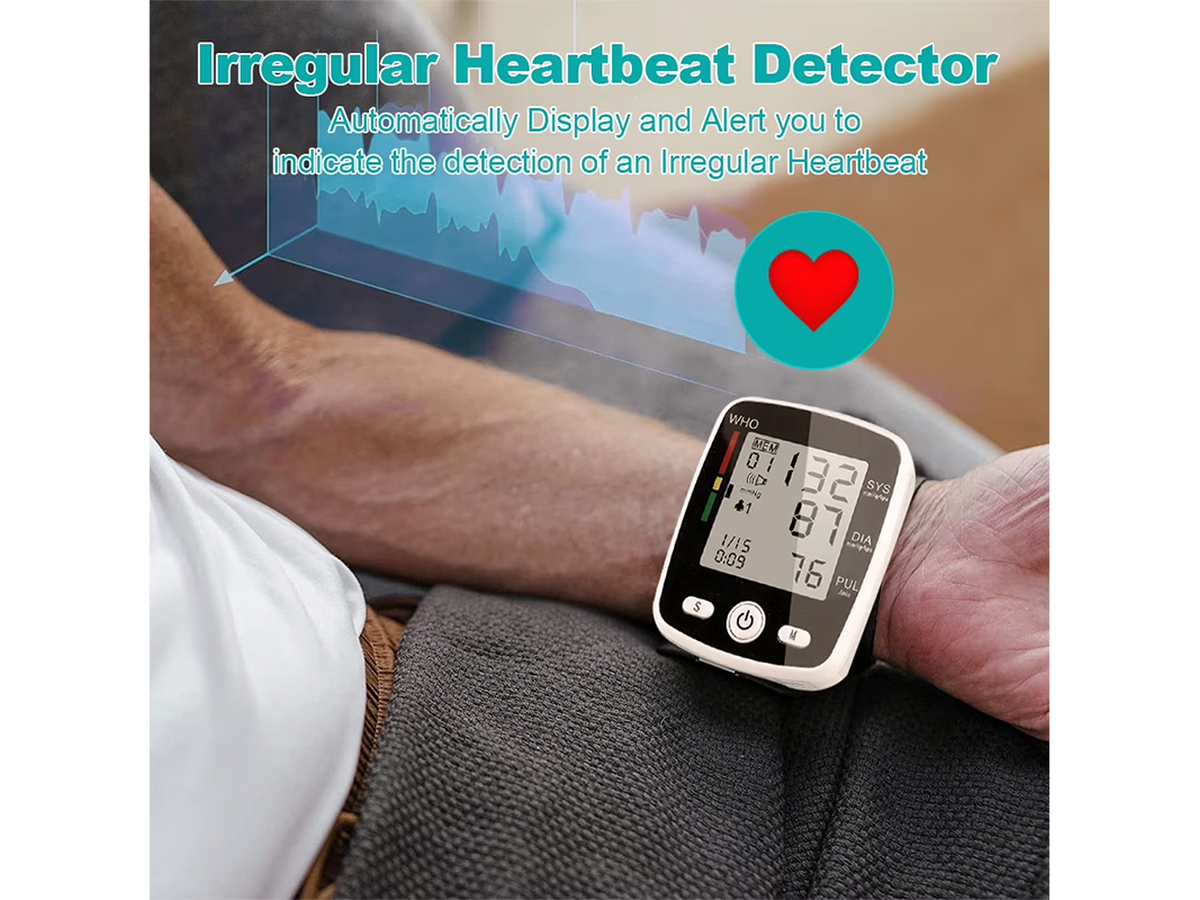 Blood Pressure Monitor Automatic Wrist BP Monitor with USB Charging