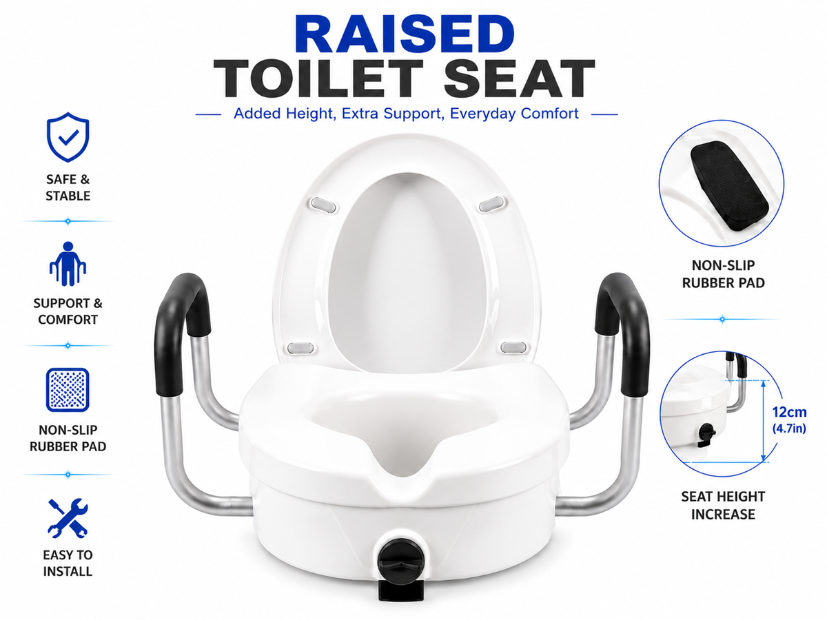 Toilet Seat Riser for Seniors, Handicap Pregnancy Support