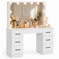 Dressing Table With Mirror LED Mirror Storage Drawers