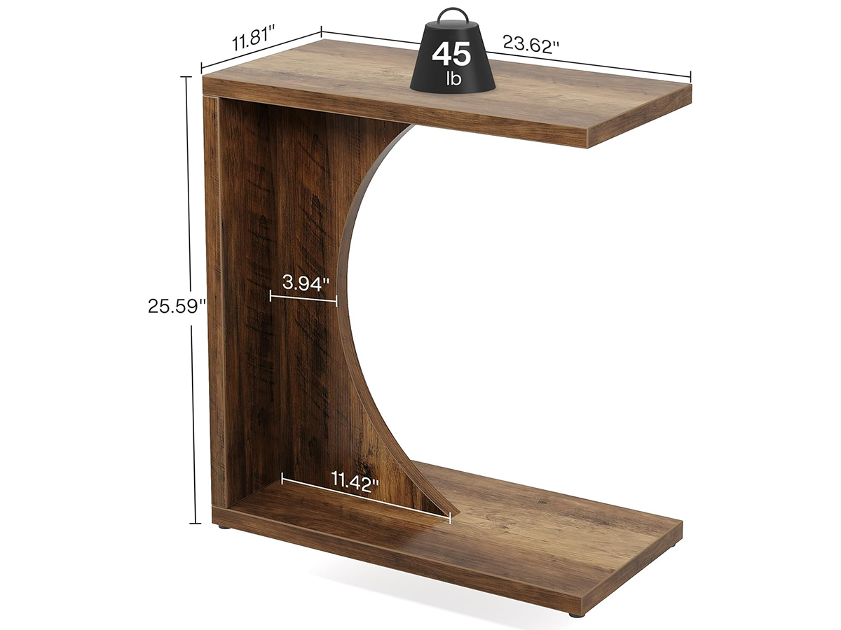 C Shaped Side Table Sofa Side Table for Living Room Bedroom Laptop Coffee Table