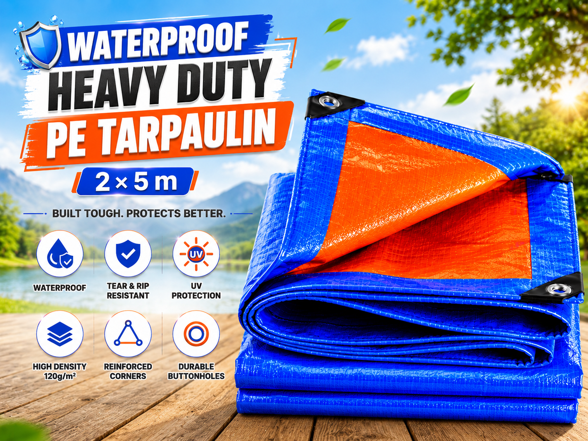 Tarp Heavy Duty Tarpaulin Tarps Waterproof 2 x 5 m Cover