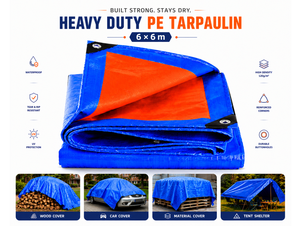 Tarp Heavy Duty Tarpaulin Tarps 6X6M