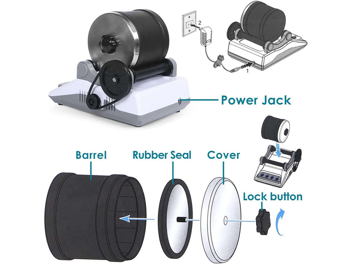 Rock Tumbler Kit Professional Stone Polishing Machine