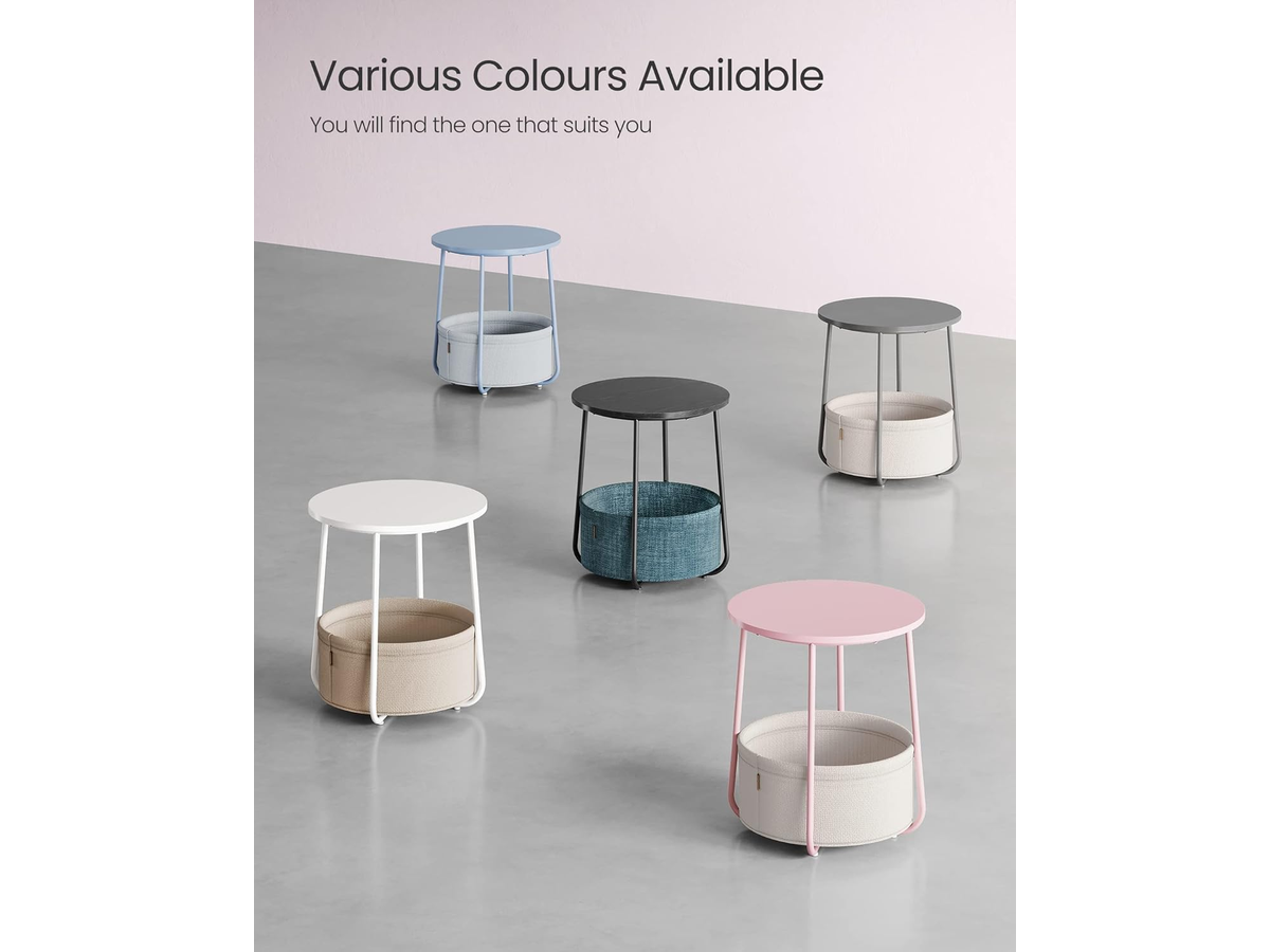 Side Table with Fabric Basket