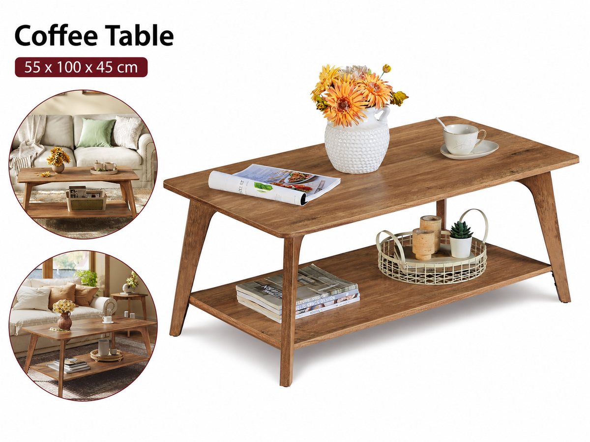 Coffee Table Modern Living Room Centre Table with Storage Shelf
