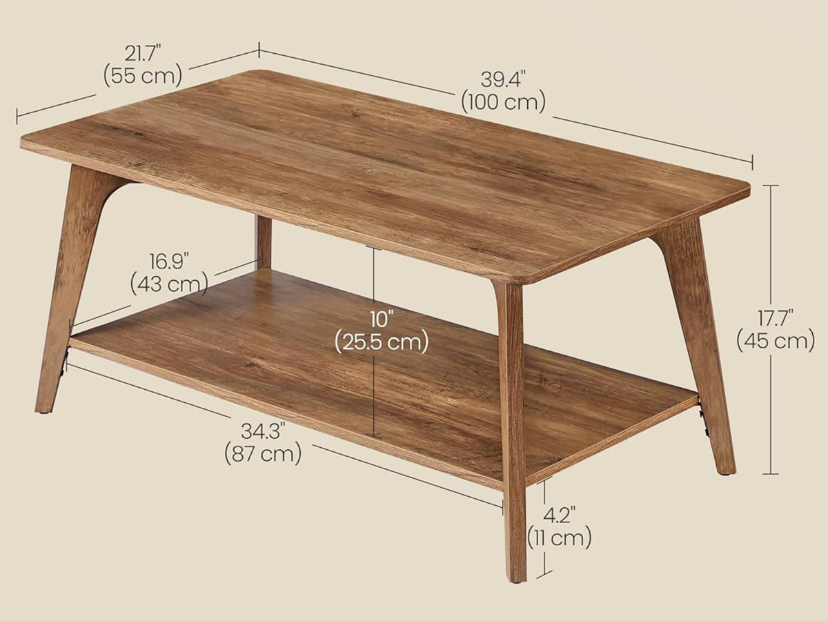 Coffee Table Modern Living Room Centre Table with Storage Shelf