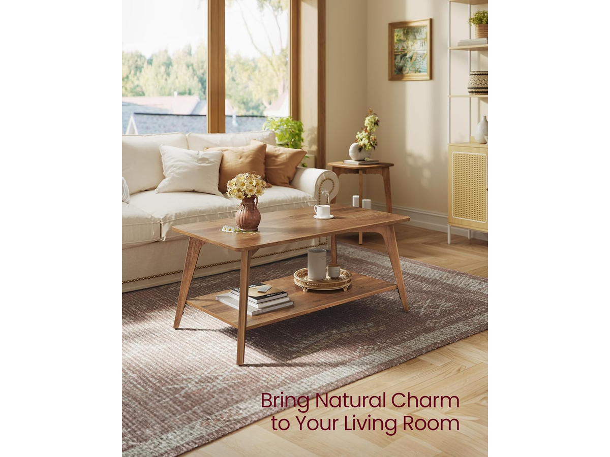 Coffee Table Modern Living Room Centre Table with Storage Shelf