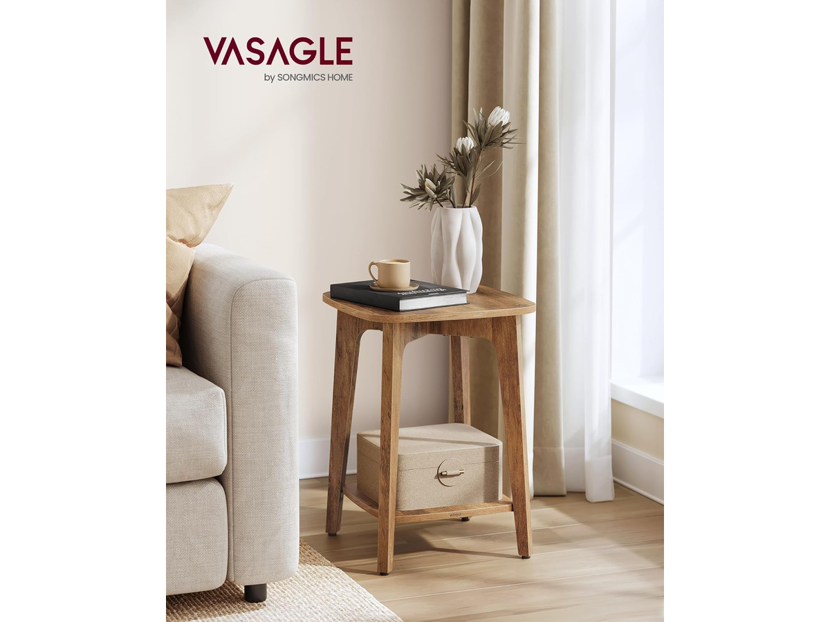 Side Table 2 Tier Square End Table Bedside Table for Living Room Bedroom