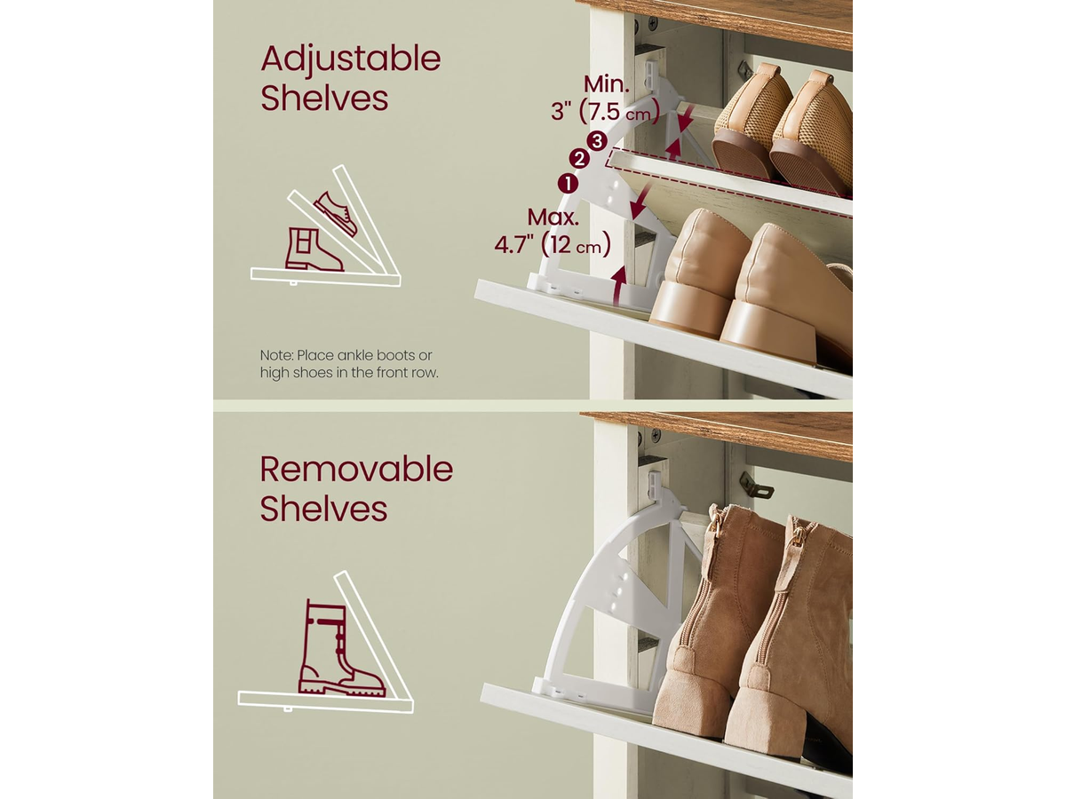 Shoe Storage Cabinet with Flip Drawers