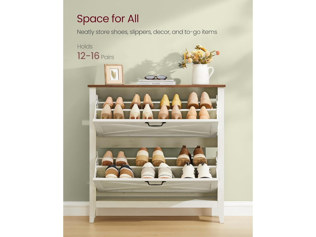 Shoe Storage Cabinet with Flip Drawers