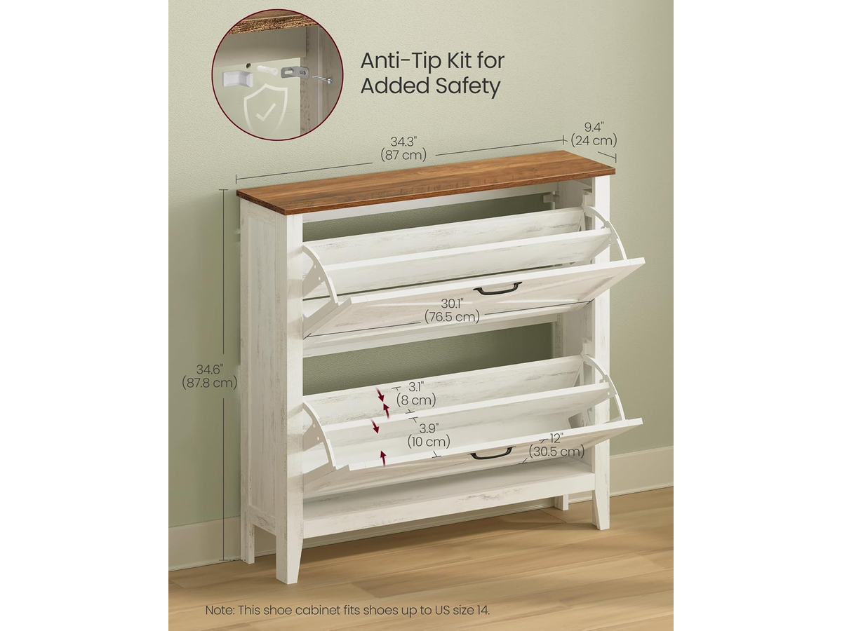 Shoe Storage Cabinet with Flip Drawers