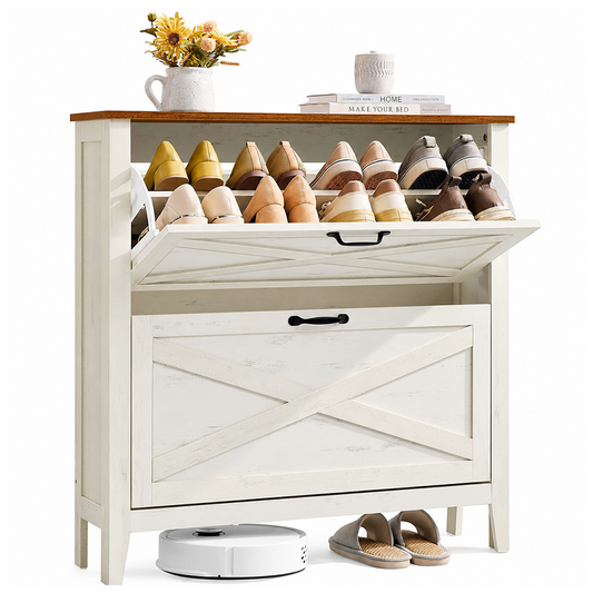 Shoe Storage Cabinet with Flip Drawers