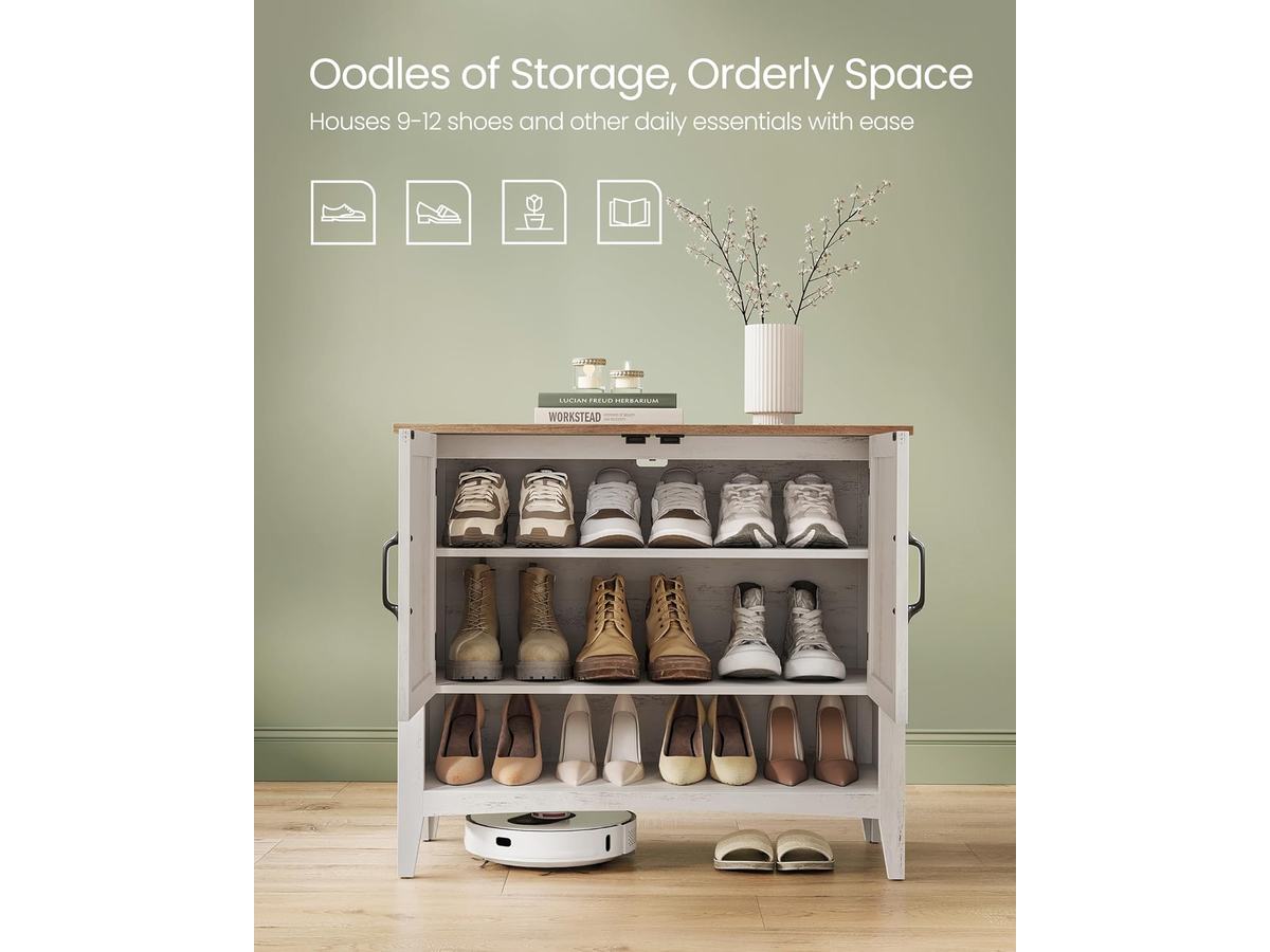 Shoe Storage Cabinet 3 Tier Shoe Organiser with Adjustable Shelf