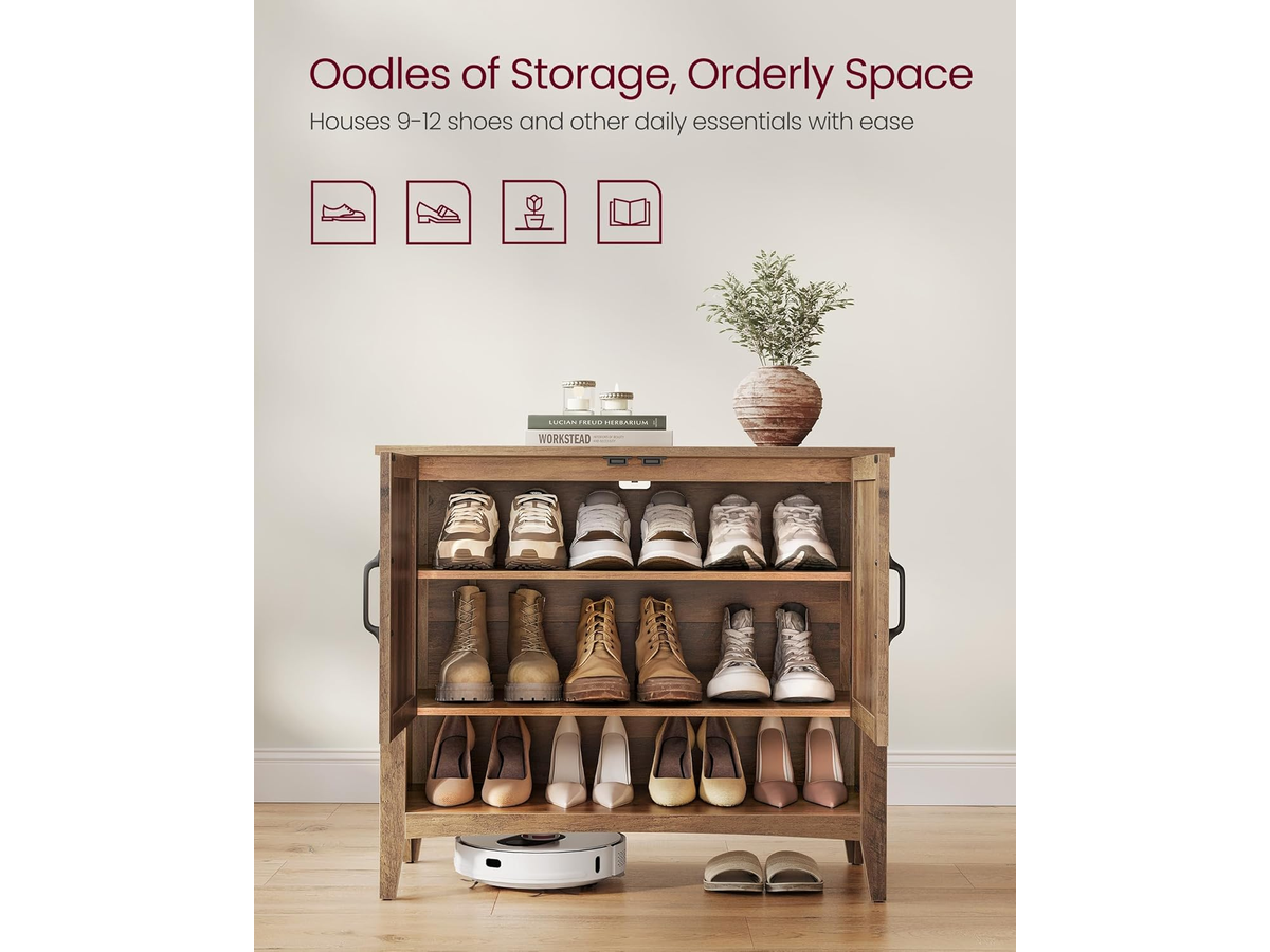 Shoe Cabinet 3 Tier Shoe Storage Organizer with Adjustable Shelf