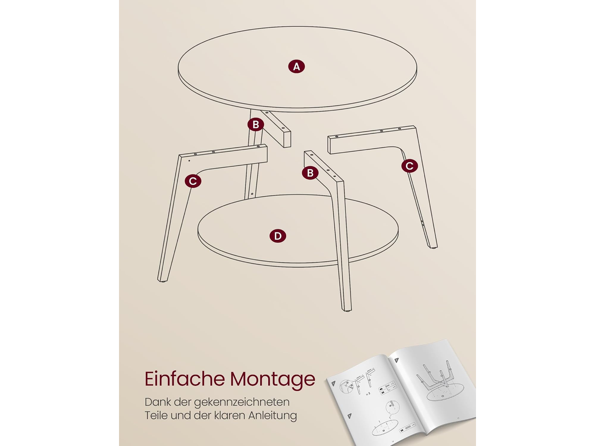 Round Coffee Table 2 Tier Living Room Centre Table