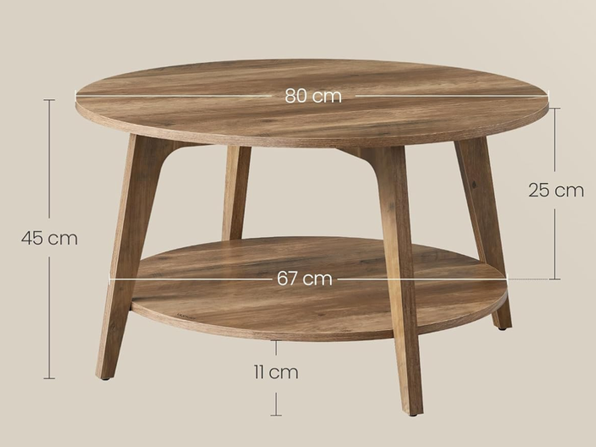 Round Coffee Table 2 Tier Living Room Centre Table