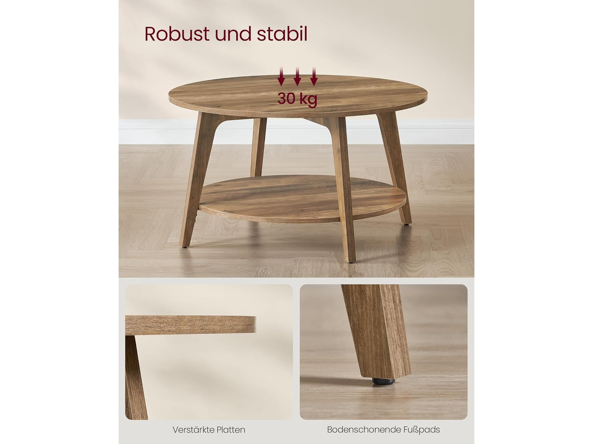 Round Coffee Table 2 Tier Living Room Centre Table